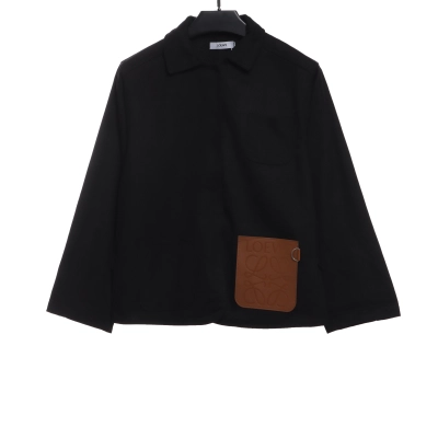 Loewe Leather Pocket Long Sleeve Shirt 01