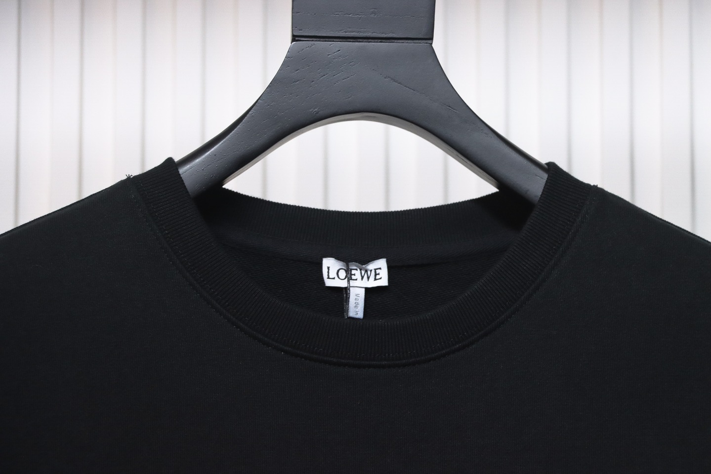 Loewe Neon Embroidery Fluorescent Pink Crew Neck Hoodie Black