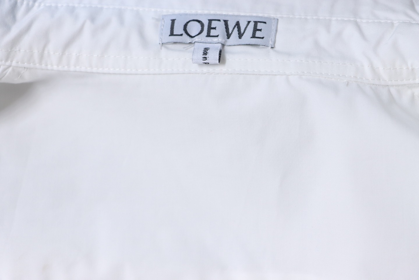 Loewe New Chest Pocket Cuffs Embroidered Logo Lapel Shirt White
