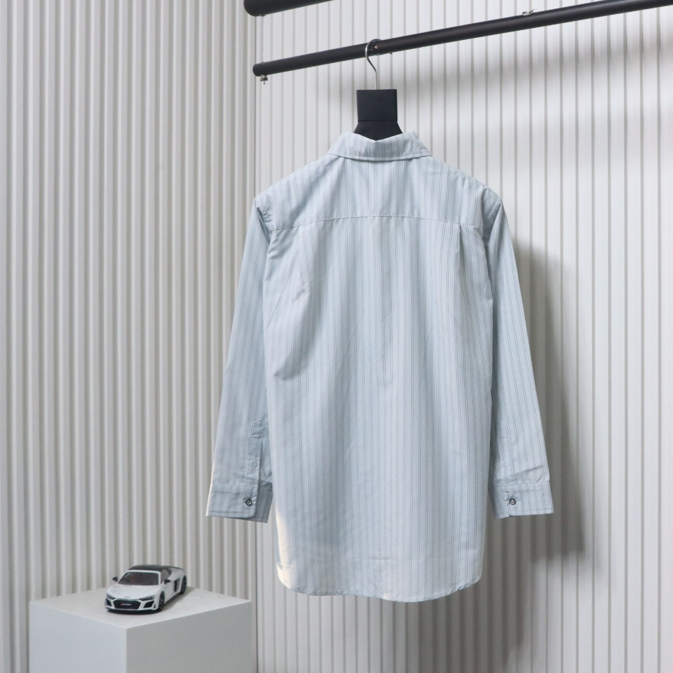 Loewe Pocket Guinea Fowl Embroidered Logo Lapel Shirt