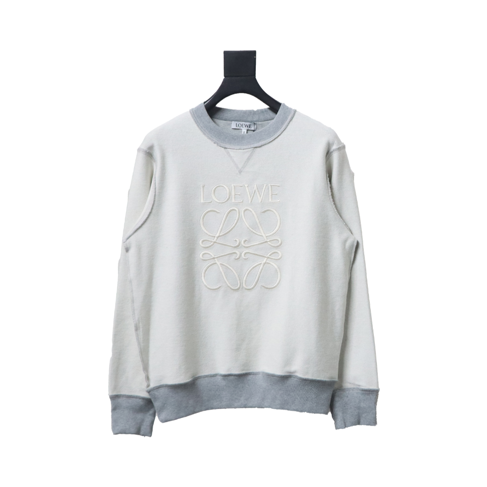 Loewe Reverse Colorblock Embroidery Crewneck Hoodie