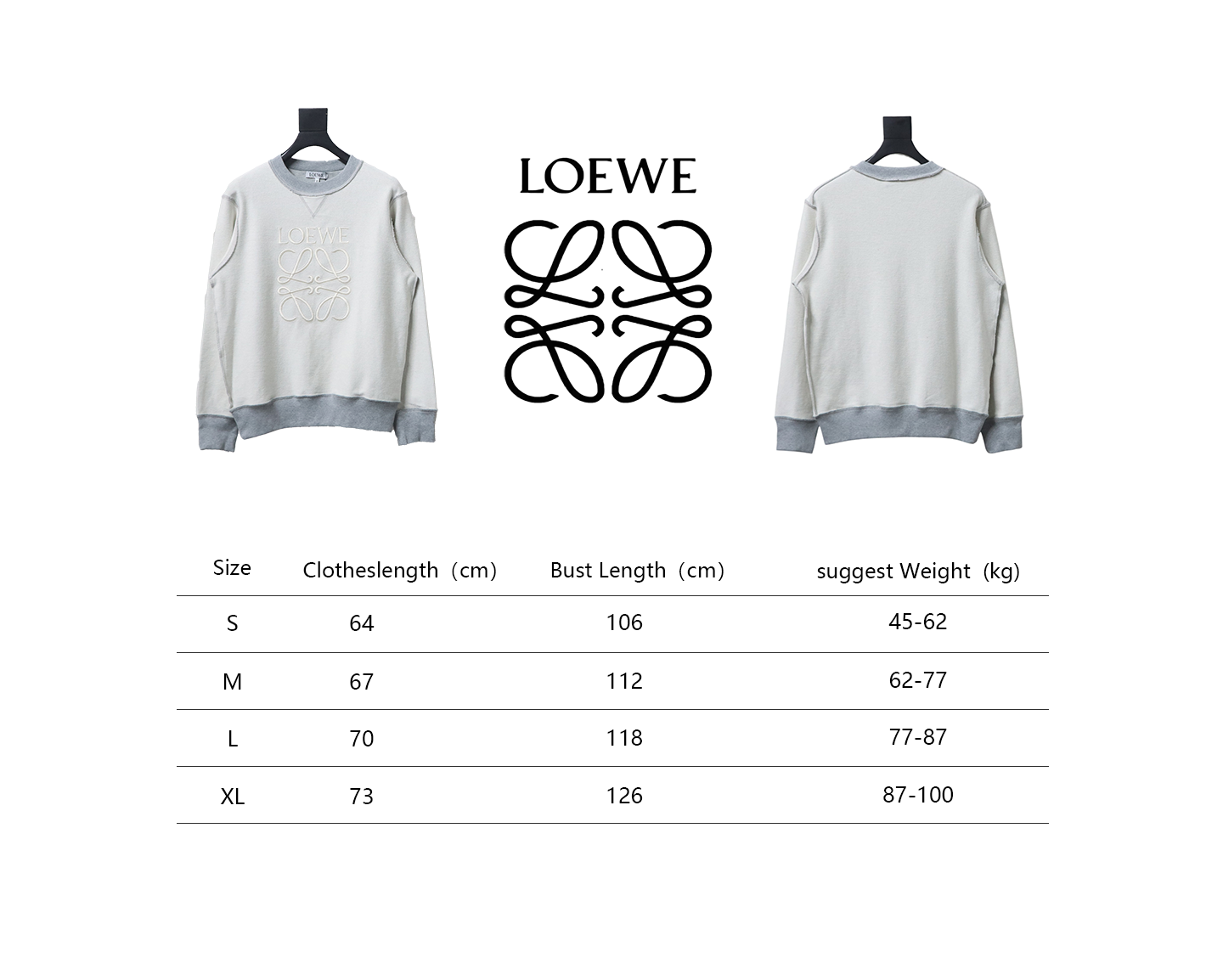 Loewe Reverse Colorblock Embroidery Crewneck Hoodie