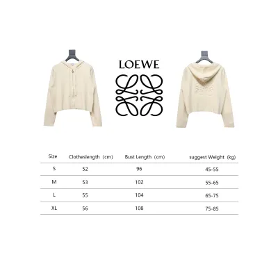 Loewe Wool Embossed Back Zip-Up Sweater Jacket Beige 02