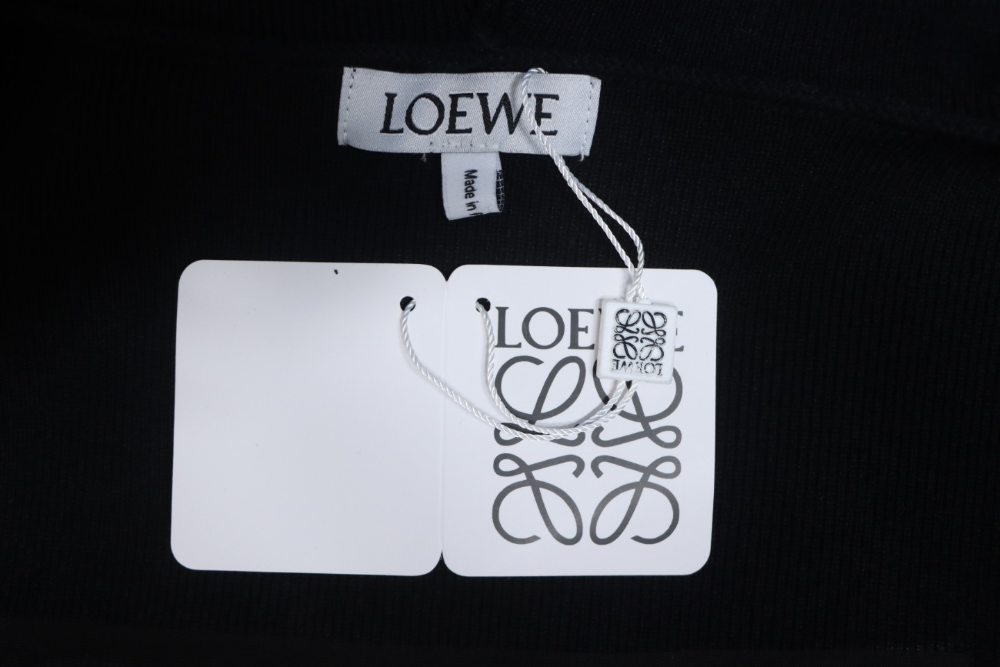 Loewe Wool Embossed Back Zip-Up Sweater Jacket Black