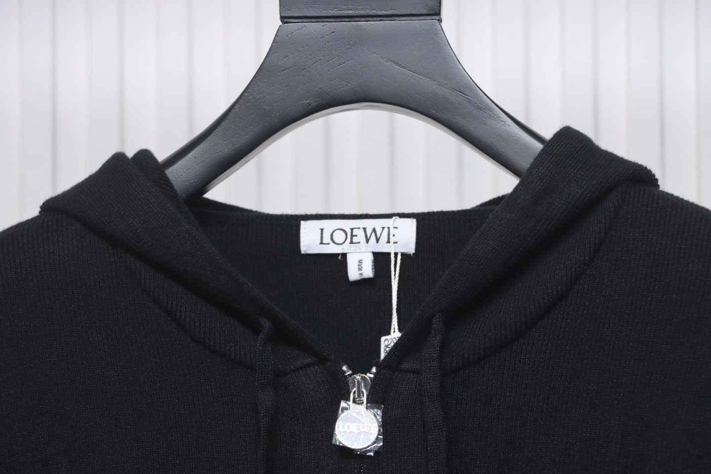 Loewe Wool Embossed Back Zip-Up Sweater Jacket Black