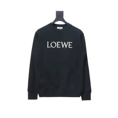 Loewe Woven Lettering Embroidery Crewneck Hoodie 01