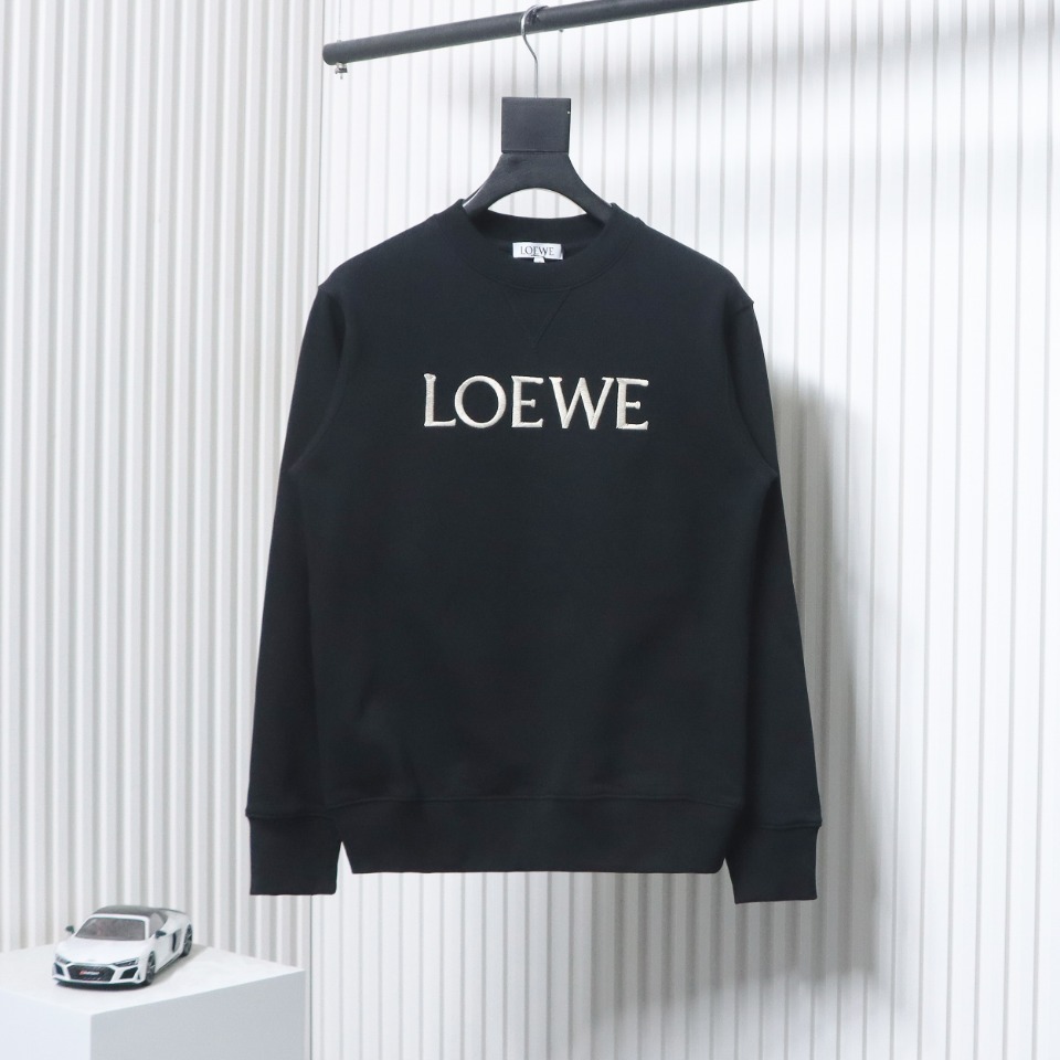 Loewe Woven Lettering Embroidery Crewneck Hoodie