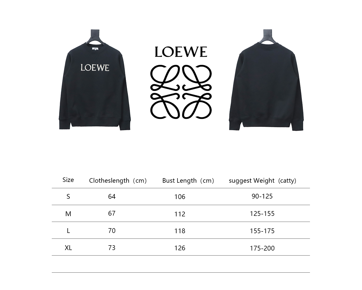 Loewe Woven Lettering Embroidery Crewneck Hoodie