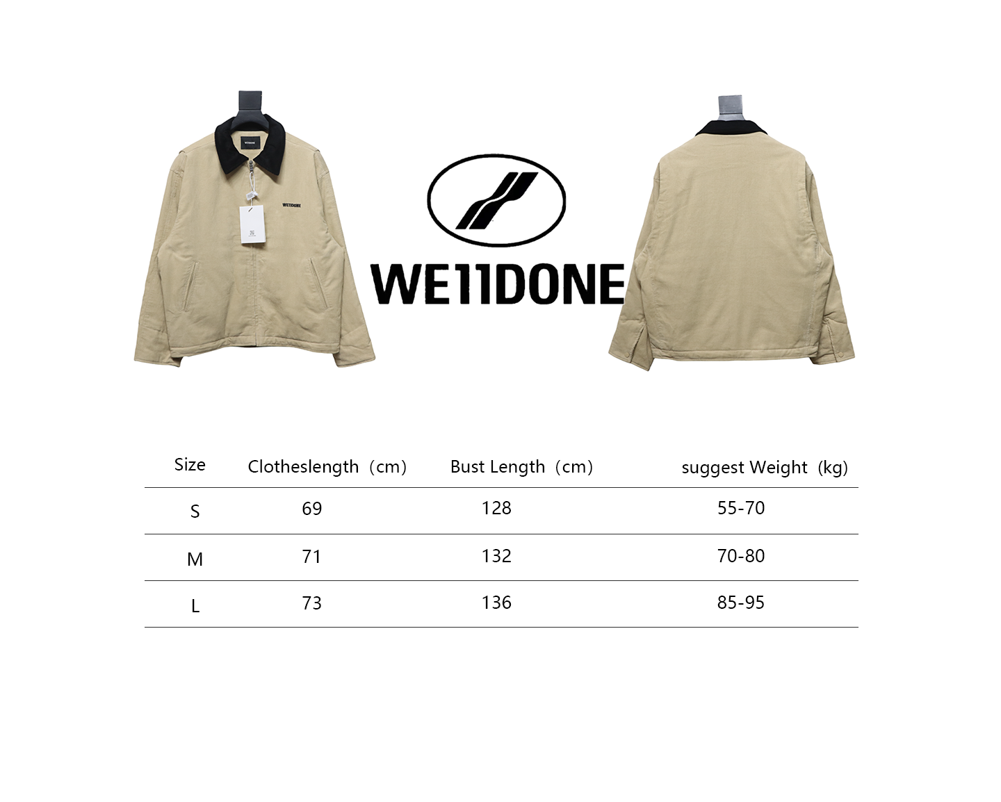 WE11 DONE 24FW Corduroy Puffer Jacket