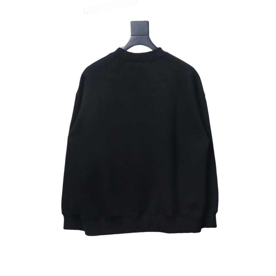 We11 Done 24FW Cup Kitten Crew Neck Hoodie Black