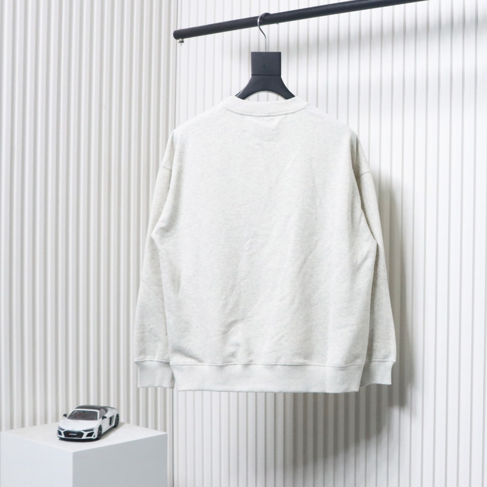 We11 Done 24FW Cup Kitten Crew Neck Hoodie Light Grey