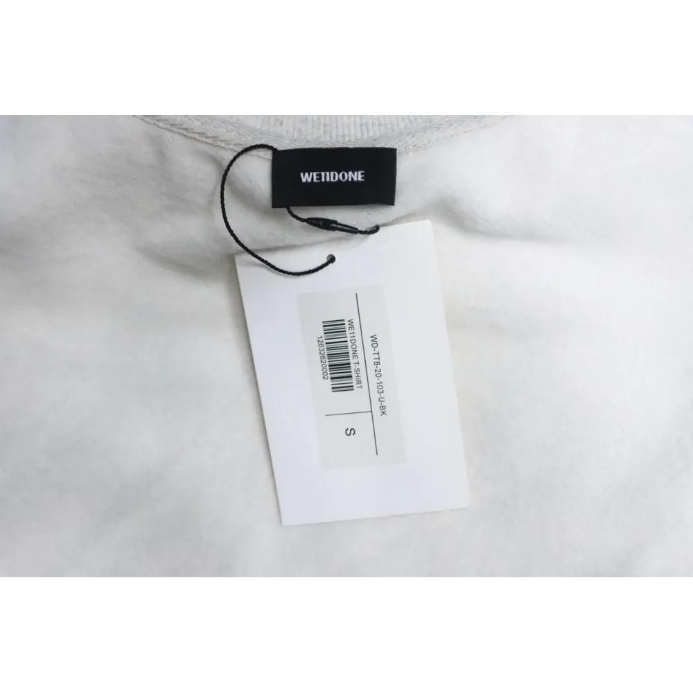 We11 Done 24FW Cup Kitten Crew Neck Hoodie Light Grey