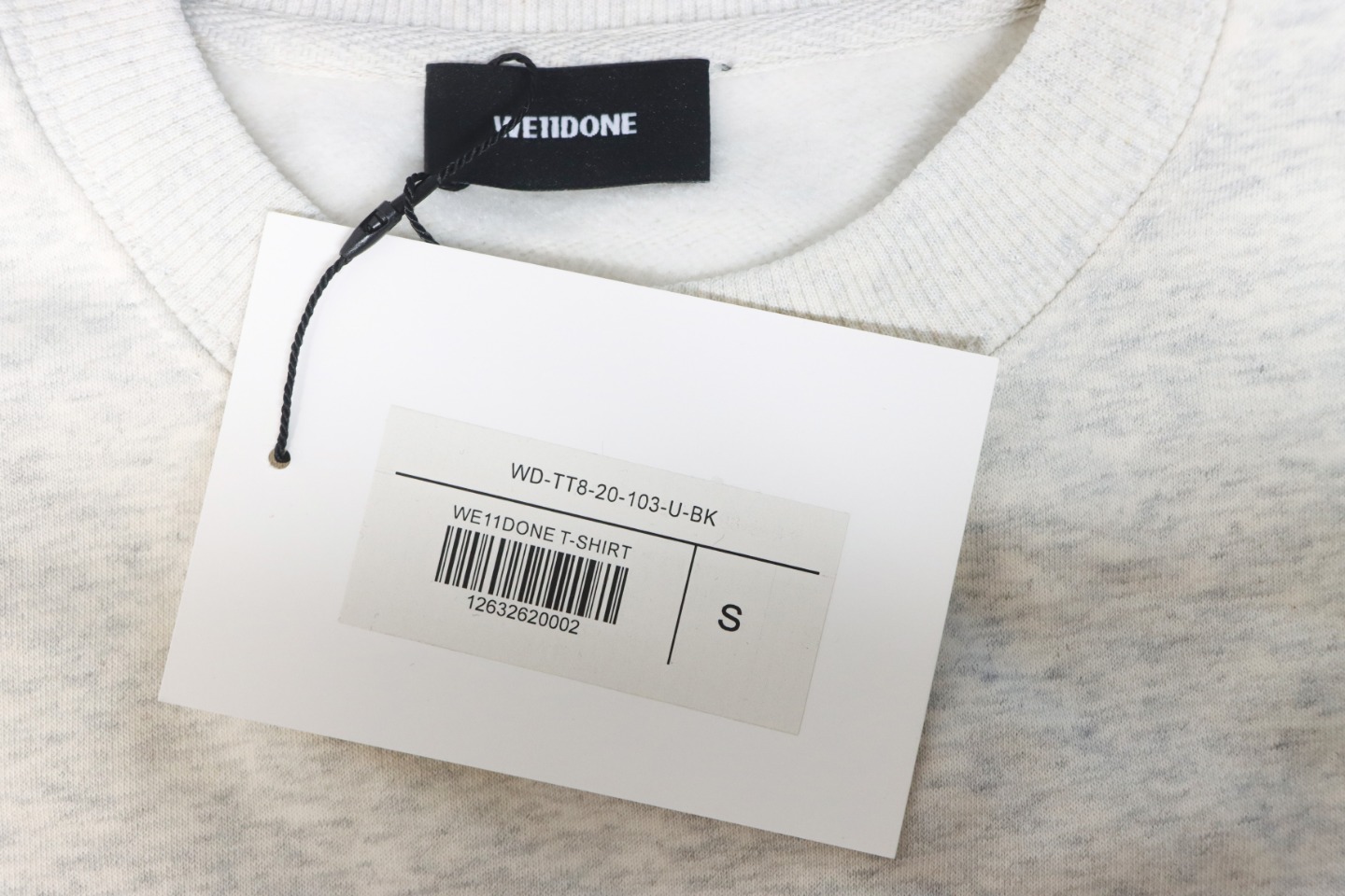 We11 Done 24FW Dynamic Lettering Round Neck Hoodie White