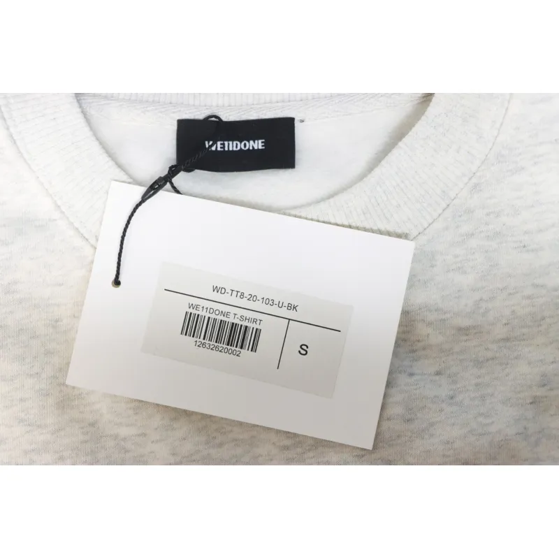 We11 Done 24FW Dynamic Lettering Round Neck Hoodie White