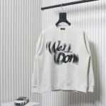 We11 Done 24FW Dynamic Lettering Round Neck Hoodie White