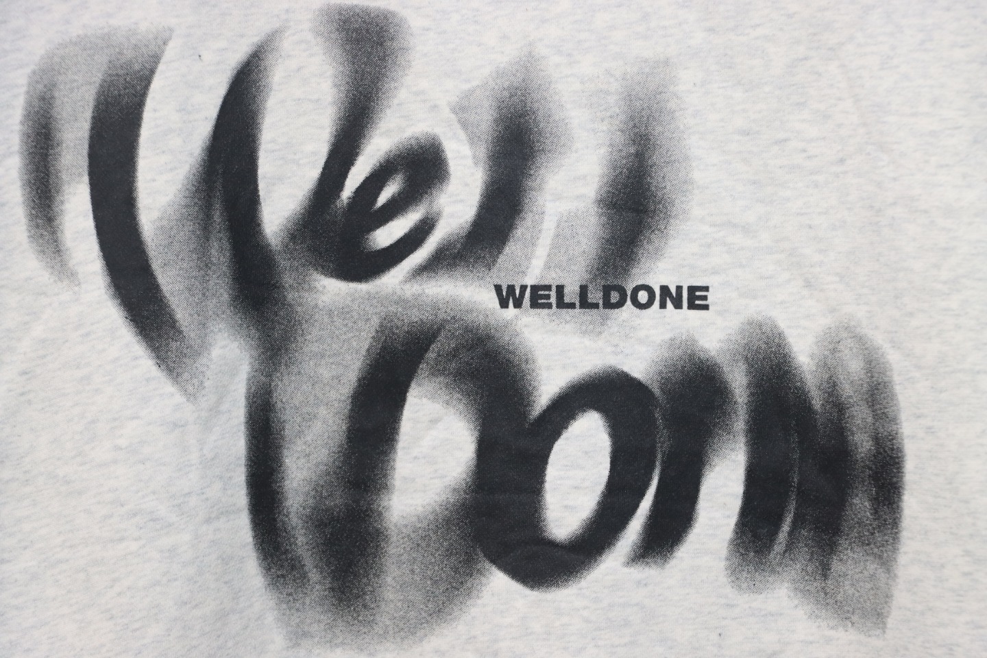 We11 Done 24FW Dynamic Lettering Round Neck Hoodie White