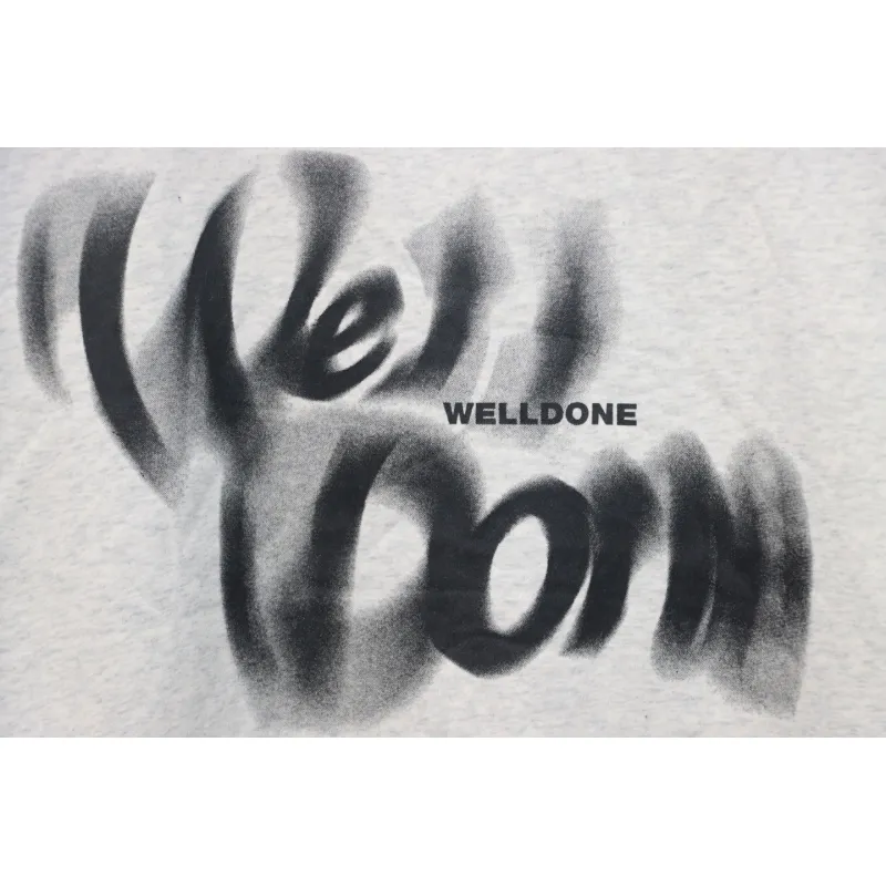 We11 Done 24FW Dynamic Lettering Round Neck Hoodie White