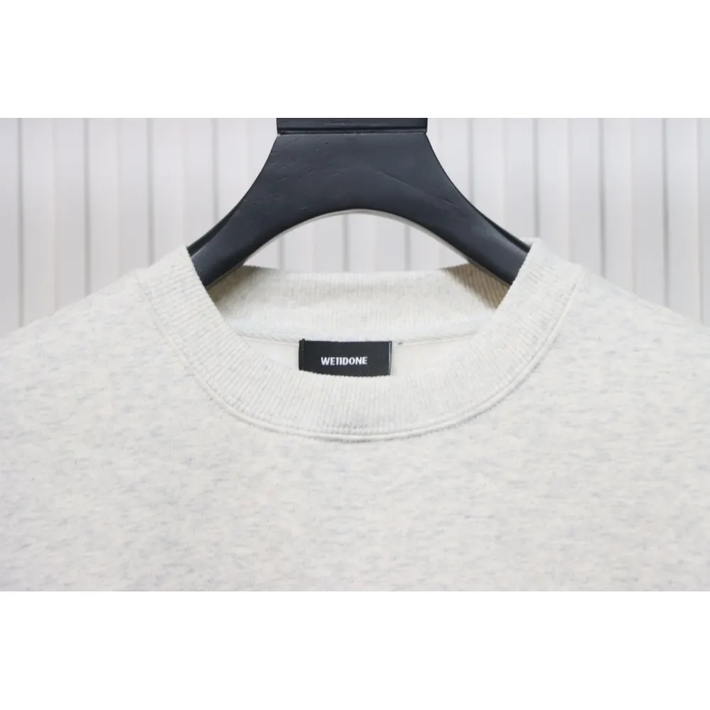We11 Done 24FW Dynamic Lettering Round Neck Hoodie White
