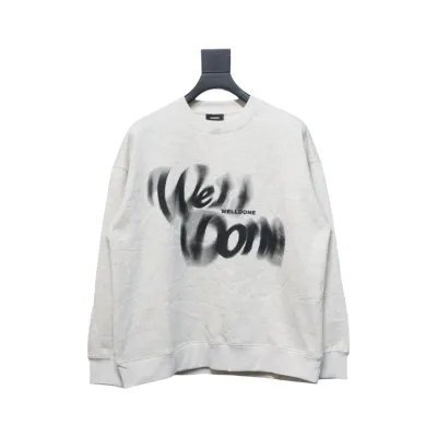 We11 Done 24FW Dynamic Lettering Round Neck Hoodie White 01