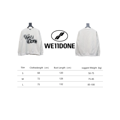 We11 Done 24FW Dynamic Lettering Round Neck Hoodie White 02