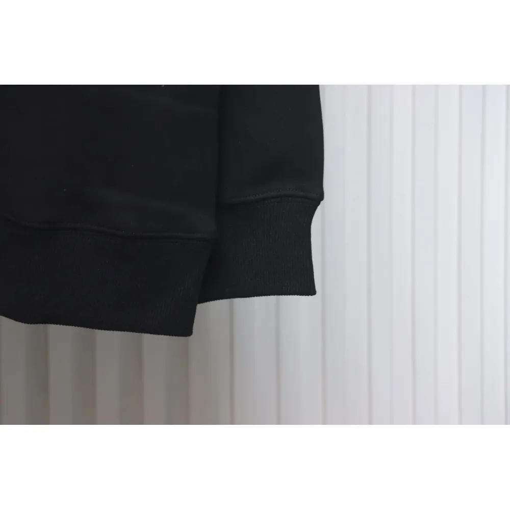 We11 Done 24FW Dynamic Lettering Round Neck Hoodie Black