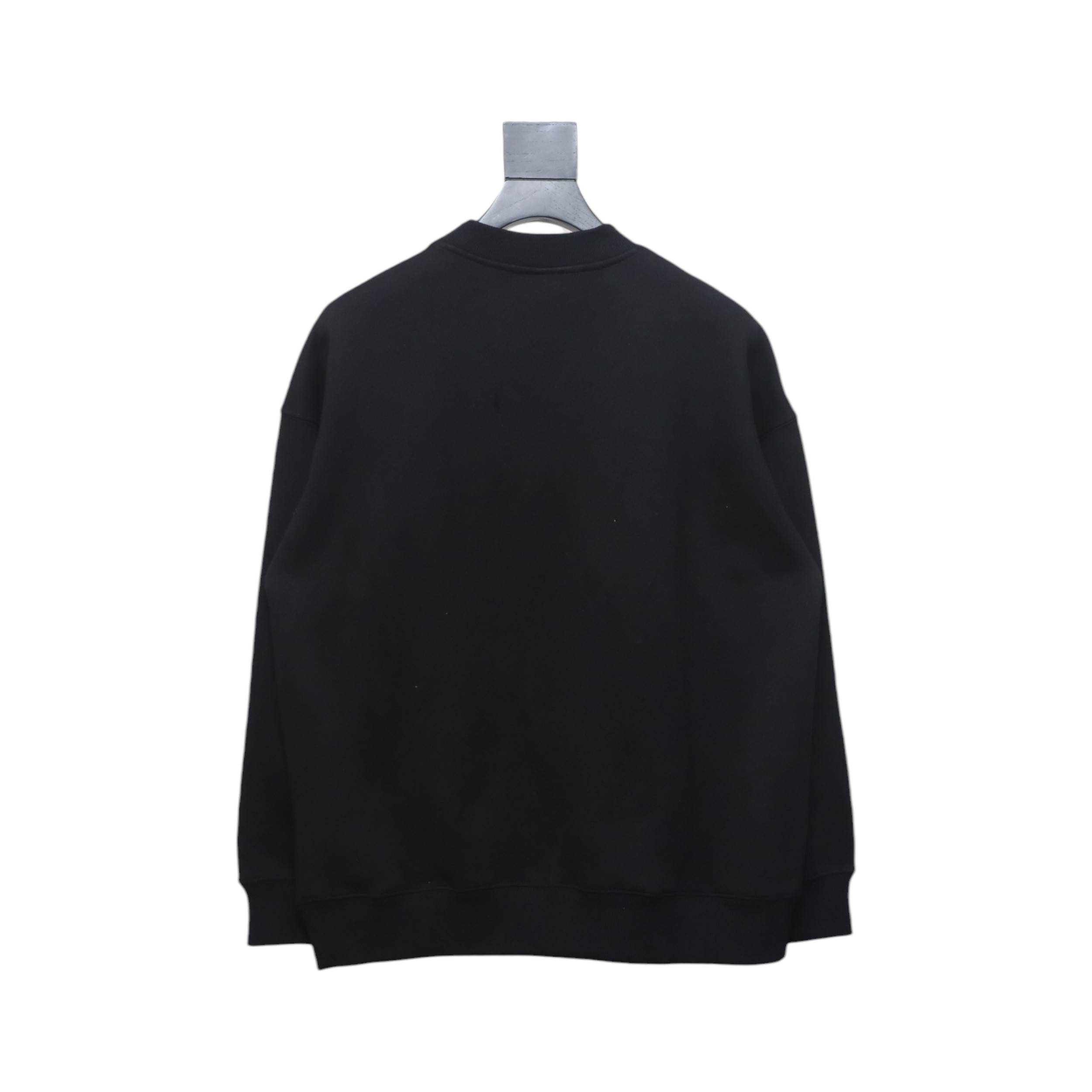 We11 Done 24FW Dynamic Lettering Round Neck Hoodie Black