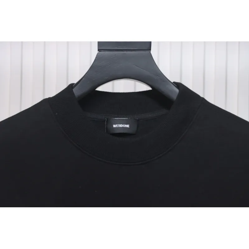 We11 Done 24FW Dynamic Lettering Round Neck Hoodie Black