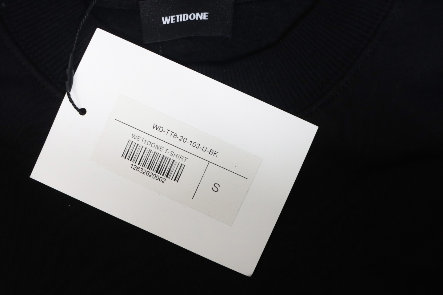 We11 Done 24FW Dynamic Lettering Round Neck Hoodie Black