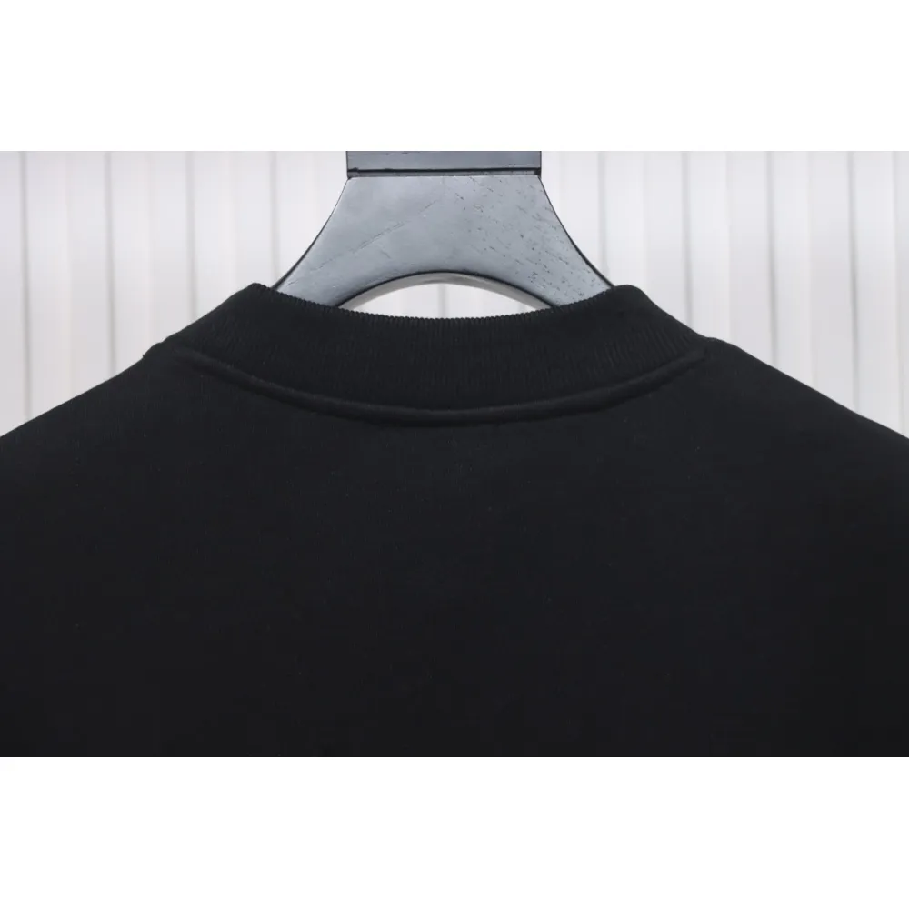 We11 Done 24FW Dynamic Lettering Round Neck Hoodie Black