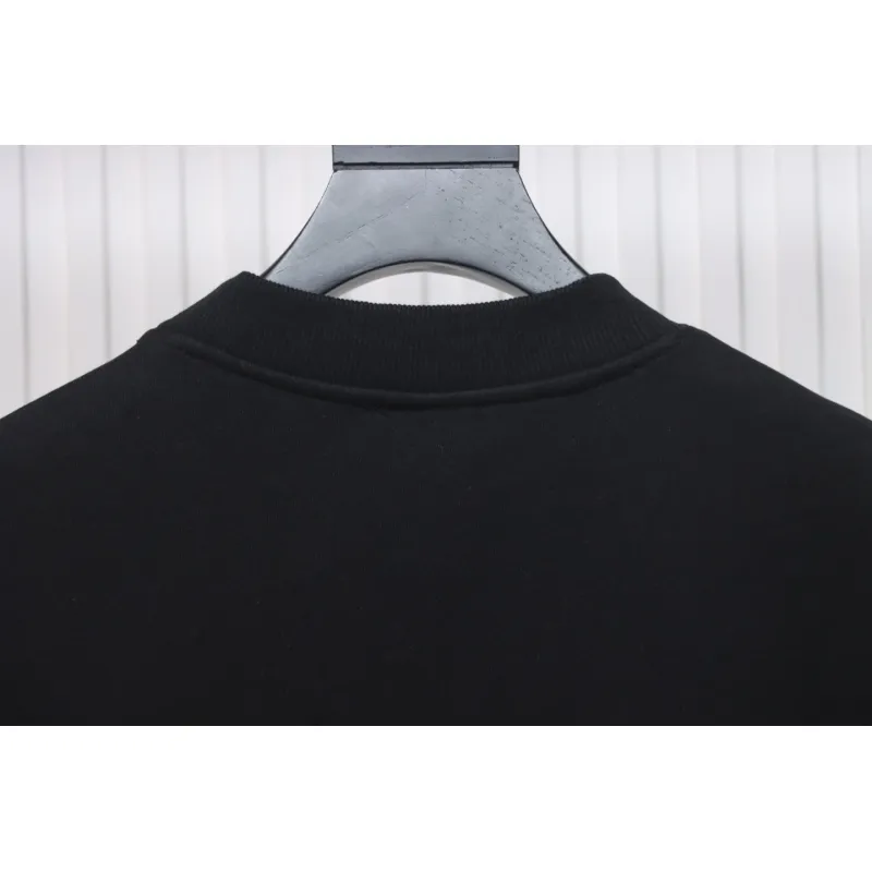 We11 Done 24FW Dynamic Lettering Round Neck Hoodie Black