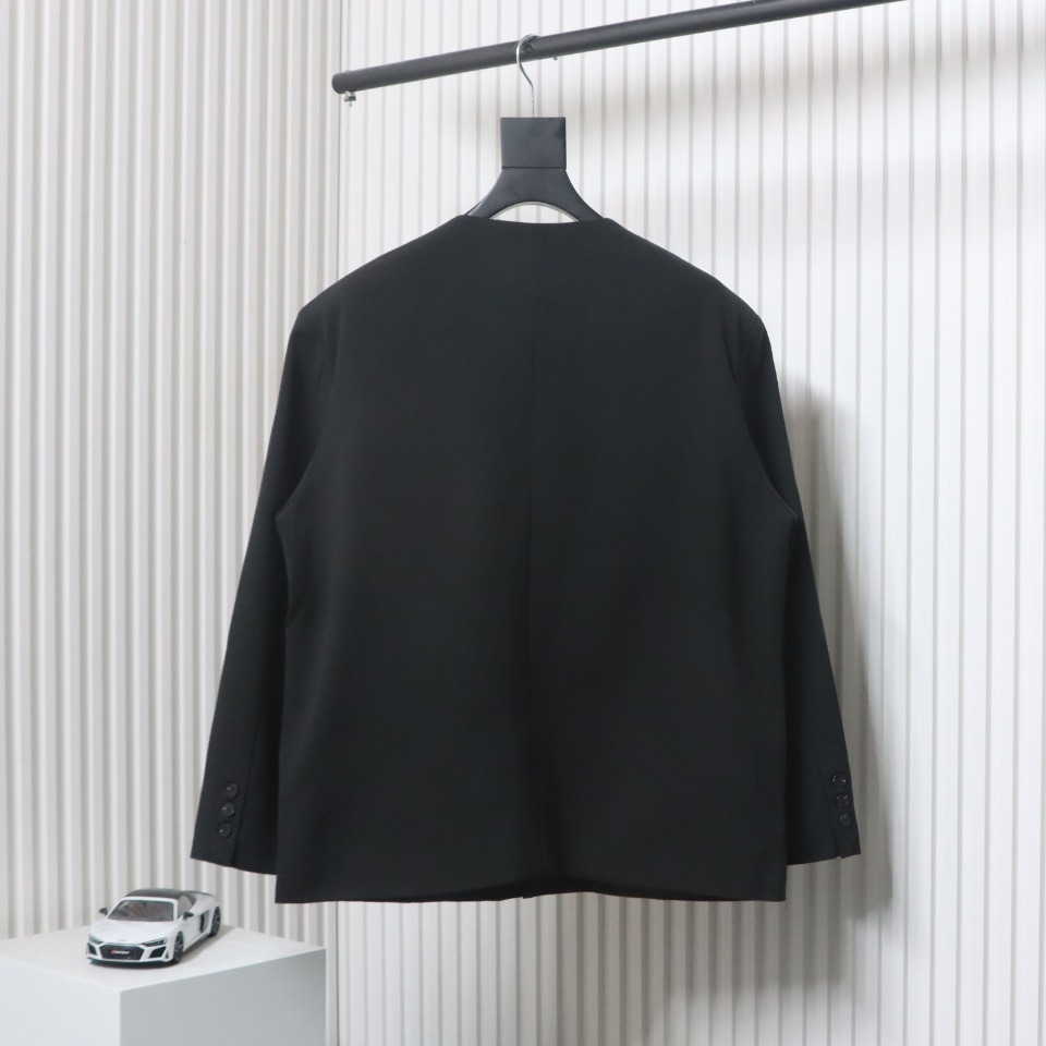 WE11 DONE 24FW G-Dragon Same Style Wool Collarless Suit Black