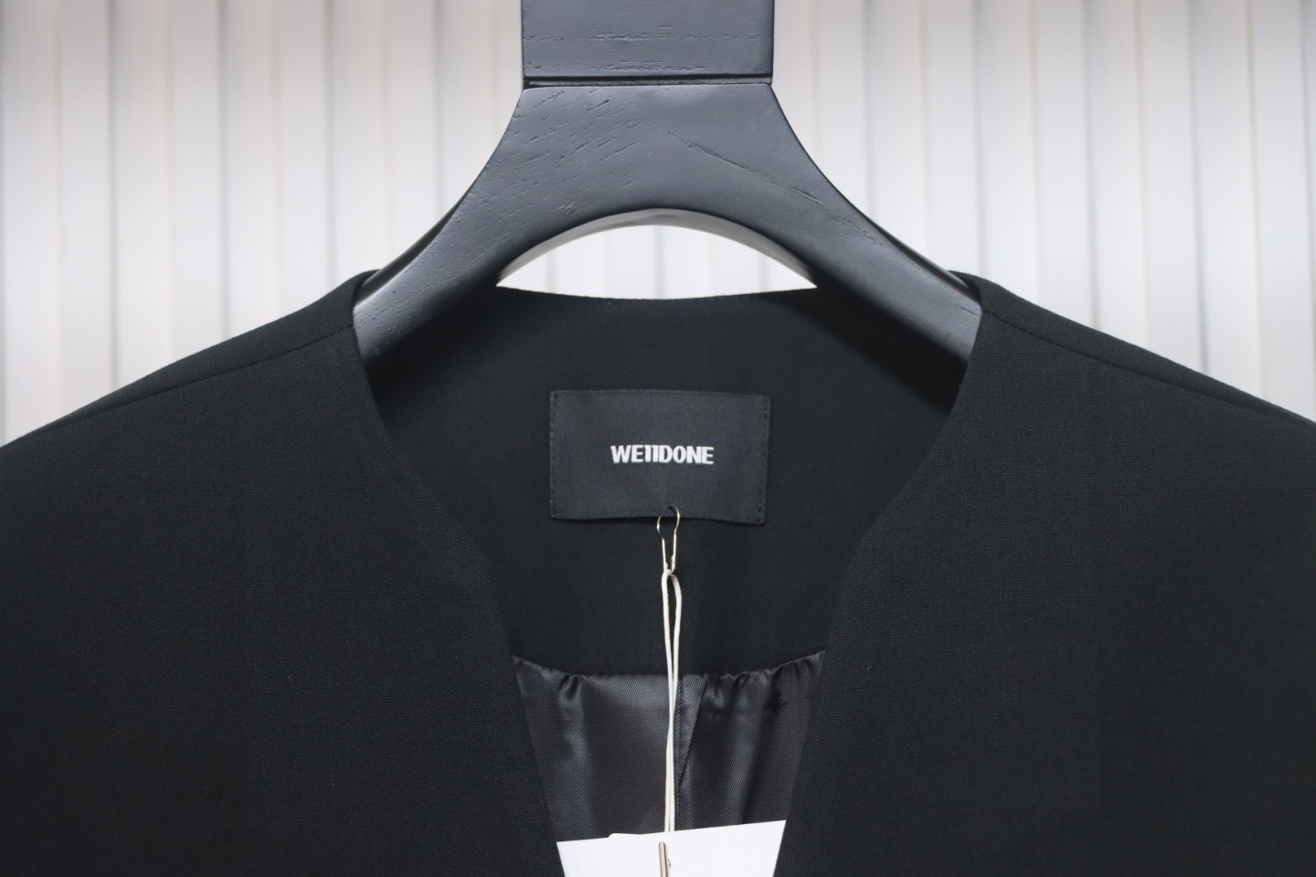 WE11 DONE 24FW G-Dragon Same Style Wool Collarless Suit Black