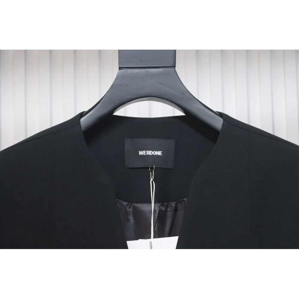 WE11 DONE 24FW G-Dragon Same Style Wool Collarless Suit Black