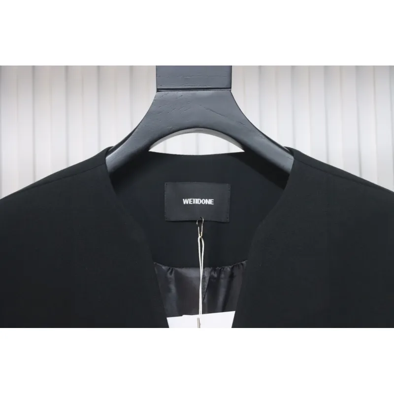 WE11 DONE 24FW G-Dragon Same Style Wool Collarless Suit Black