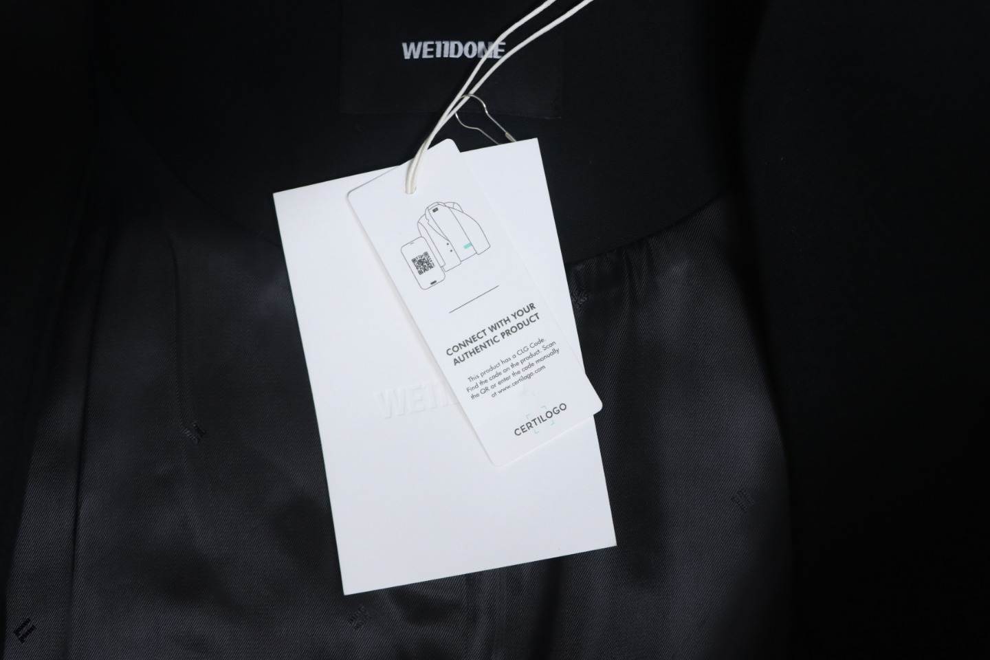 WE11 DONE 24FW G-Dragon Same Style Wool Collarless Suit Black