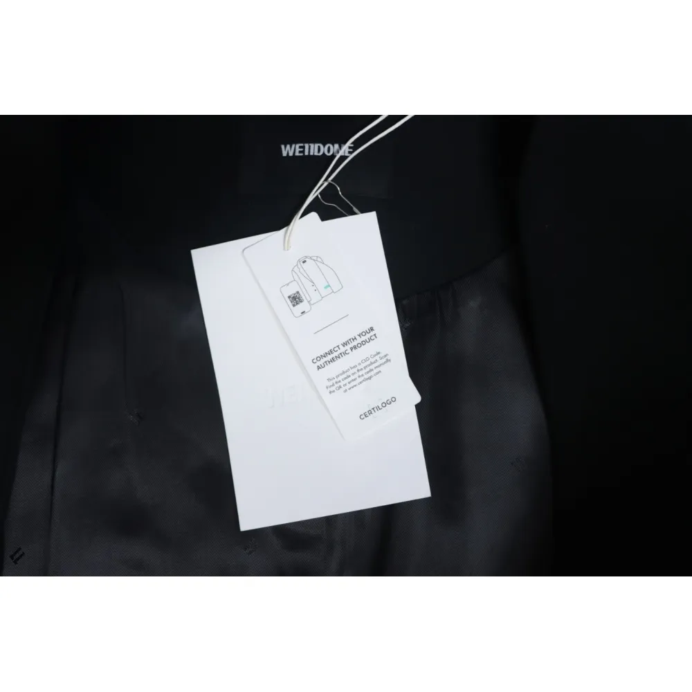 WE11 DONE 24FW G-Dragon Same Style Wool Collarless Suit Black