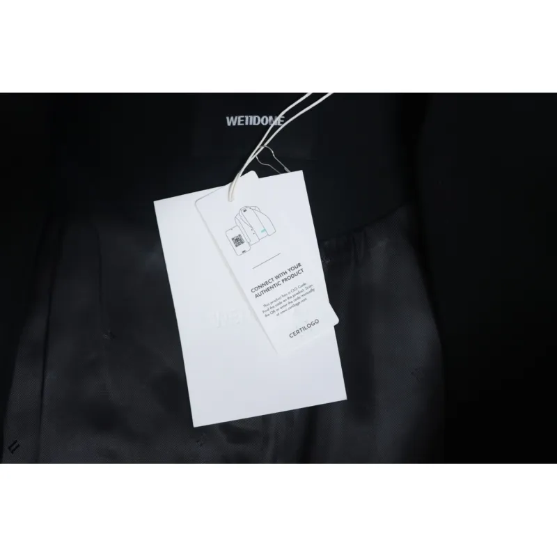 WE11 DONE 24FW G-Dragon Same Style Wool Collarless Suit Black