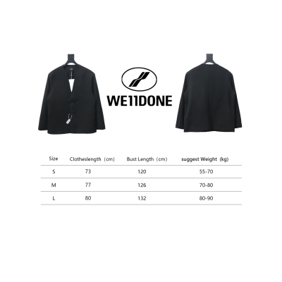 WE11 DONE 24FW G-Dragon Same Style Wool Collarless Suit Black 02