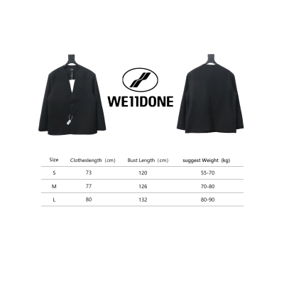 WE11 DONE 24FW G-Dragon Same Style Wool Collarless Suit Black 02