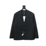 WE11 DONE 24FW G-Dragon Same Style Wool Collarless Suit Black