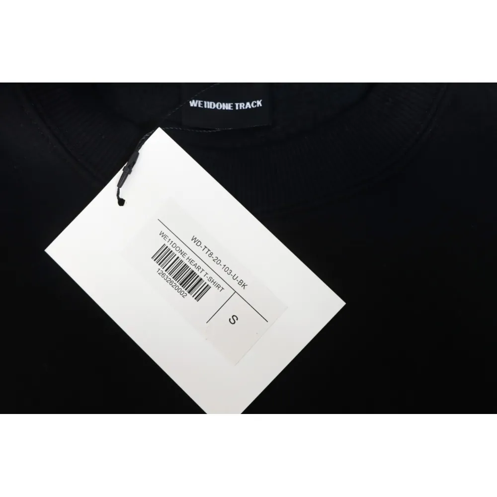 We11 Done 24FW Lightning Letters Crewneck Hoodie Black