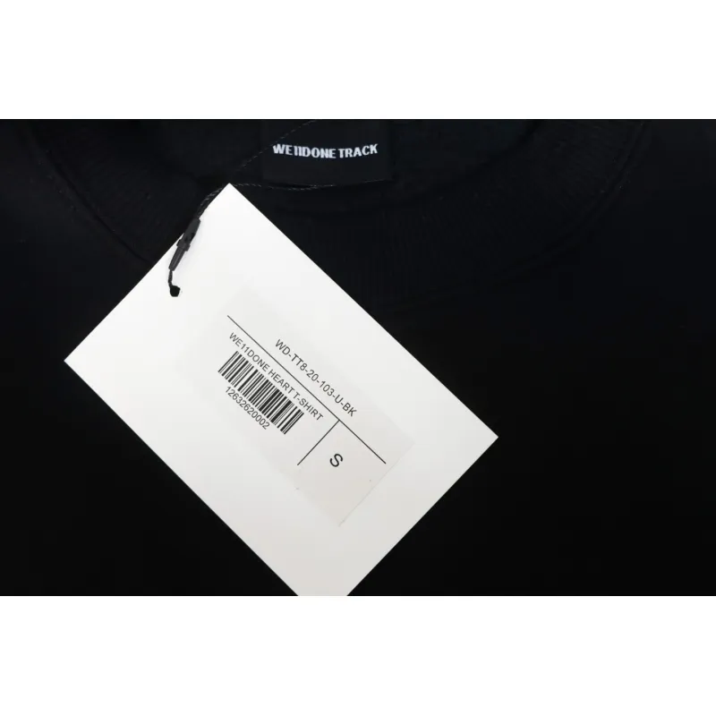 We11 Done 24FW Lightning Letters Crewneck Hoodie Black