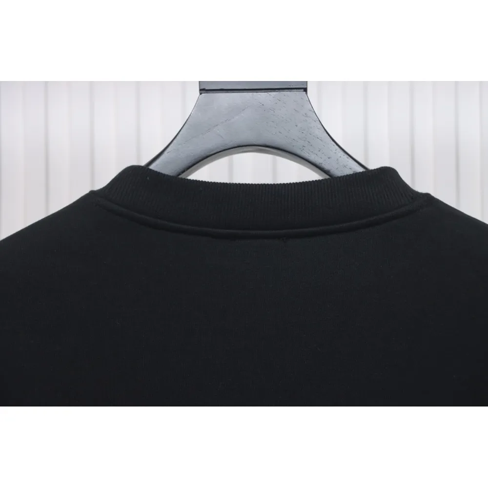 We11 Done 24FW Lightning Letters Crewneck Hoodie Black
