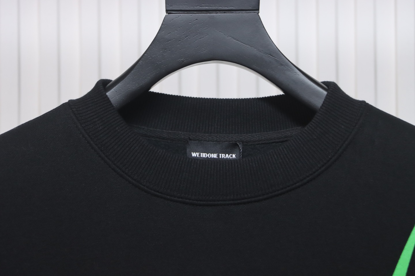 We11 Done 24FW Lightning Letters Crewneck Hoodie Black