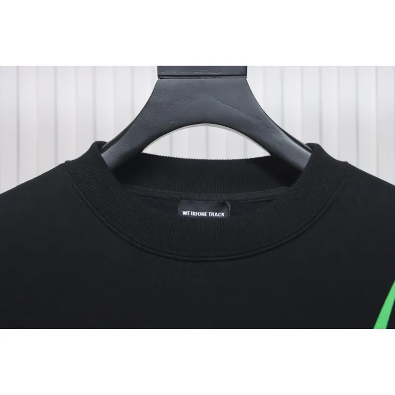 We11 Done 24FW Lightning Letters Crewneck Hoodie Black