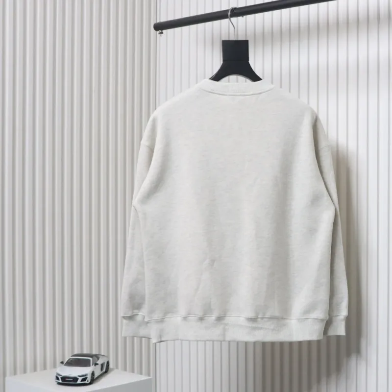 We11 Done 24FW Lightning Letters Crewneck Hoodie Light Grey