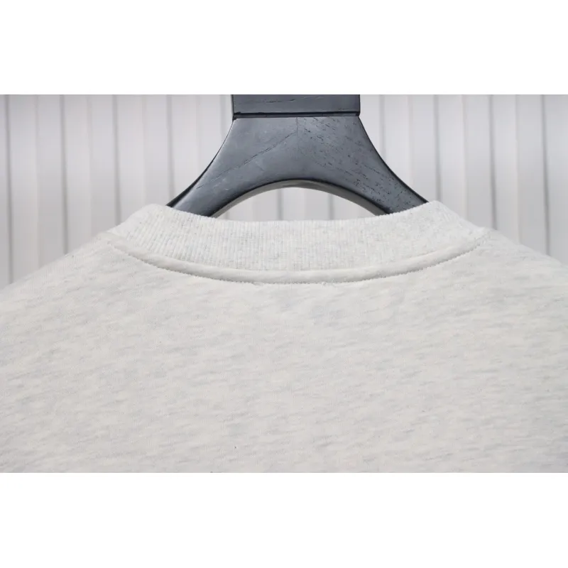We11 Done 24FW Lightning Letters Crewneck Hoodie Light Grey