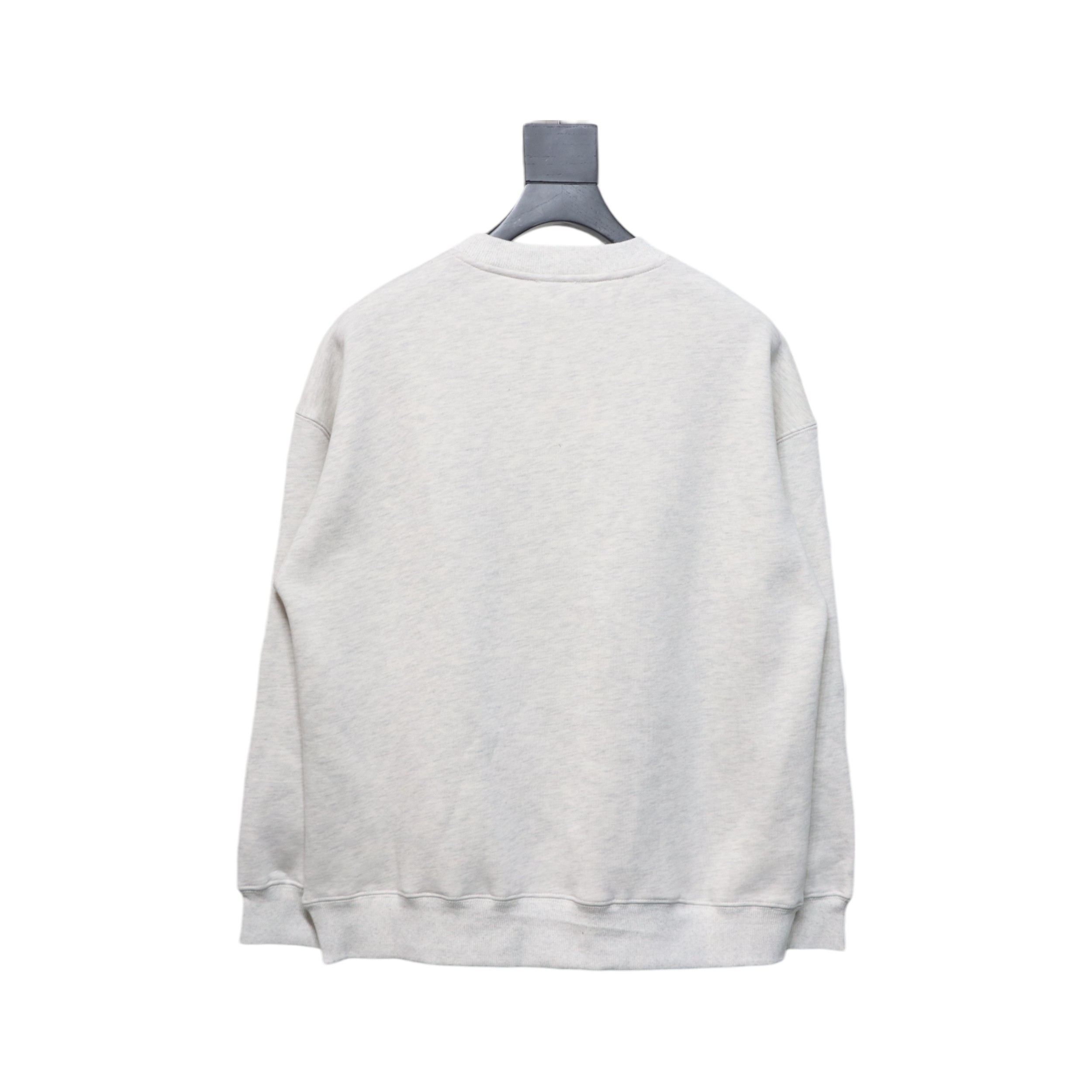 We11 Done 24FW Lightning Letters Crewneck Hoodie Light Grey