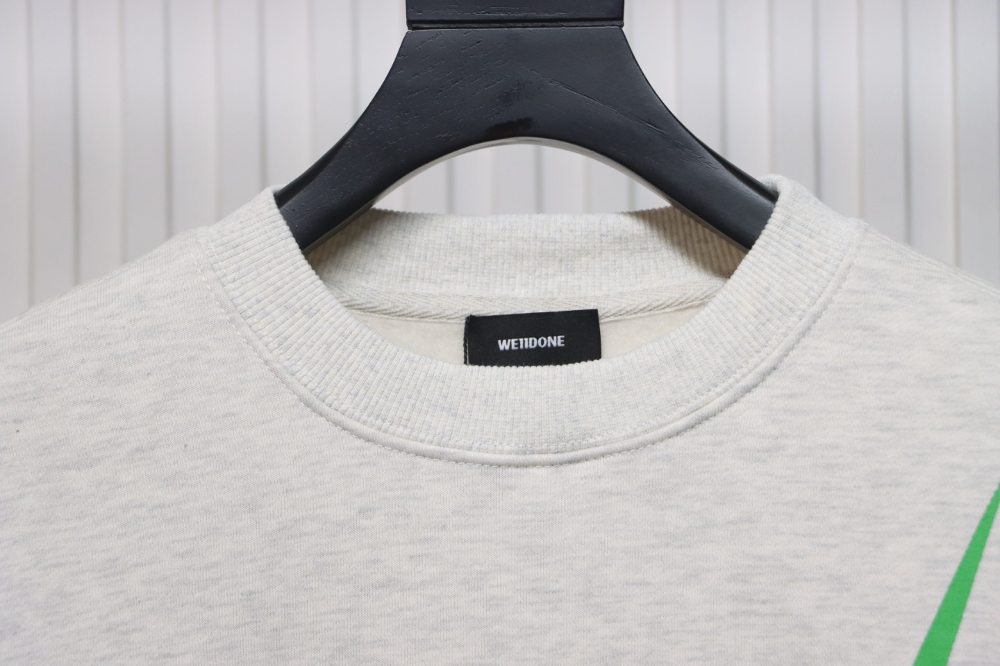 We11 Done 24FW Lightning Letters Crewneck Hoodie Light Grey