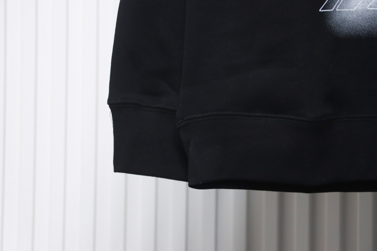 We11 Done 24FW Neon Barrage Crewneck Hoodie Black